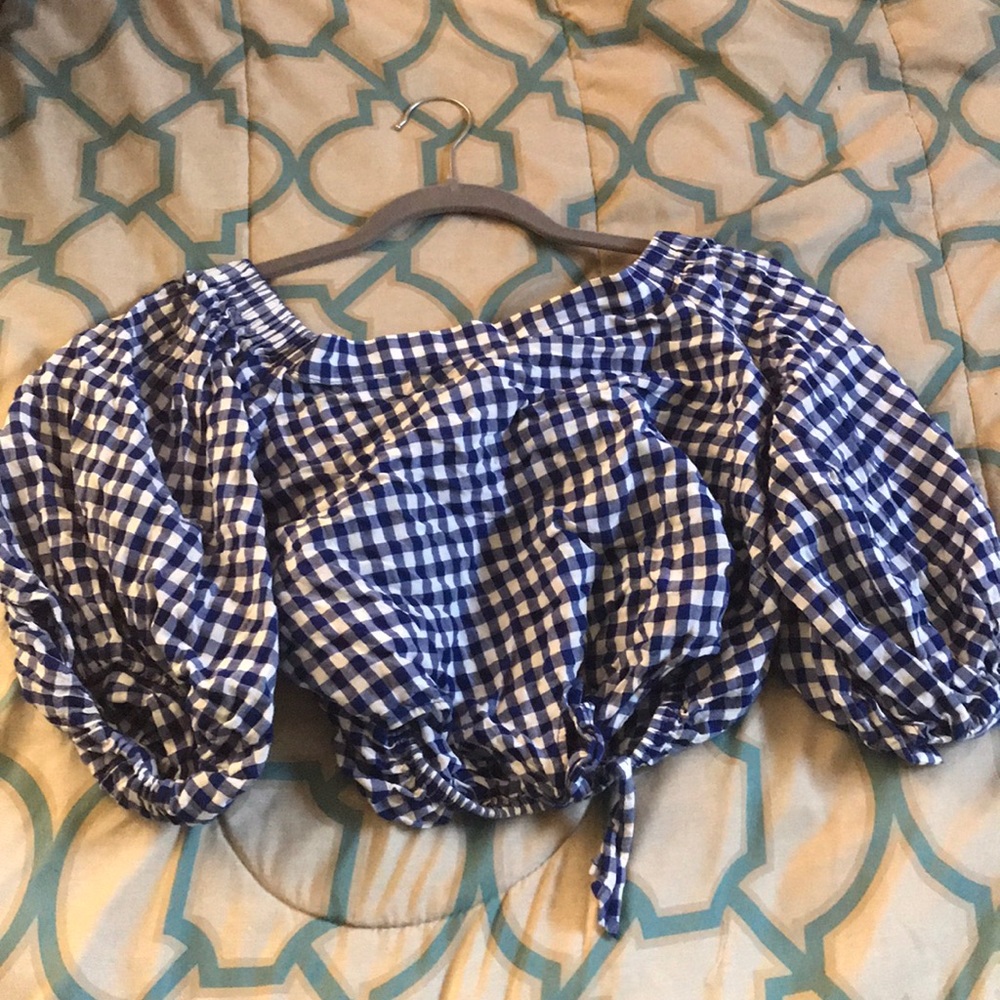 Blue&white crop top